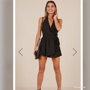 Black wrap romper